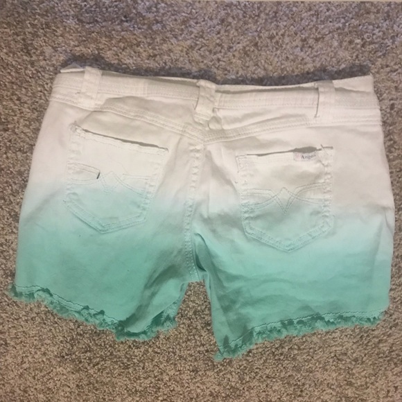 White/teal ombré shorts - Picture 2 of 2